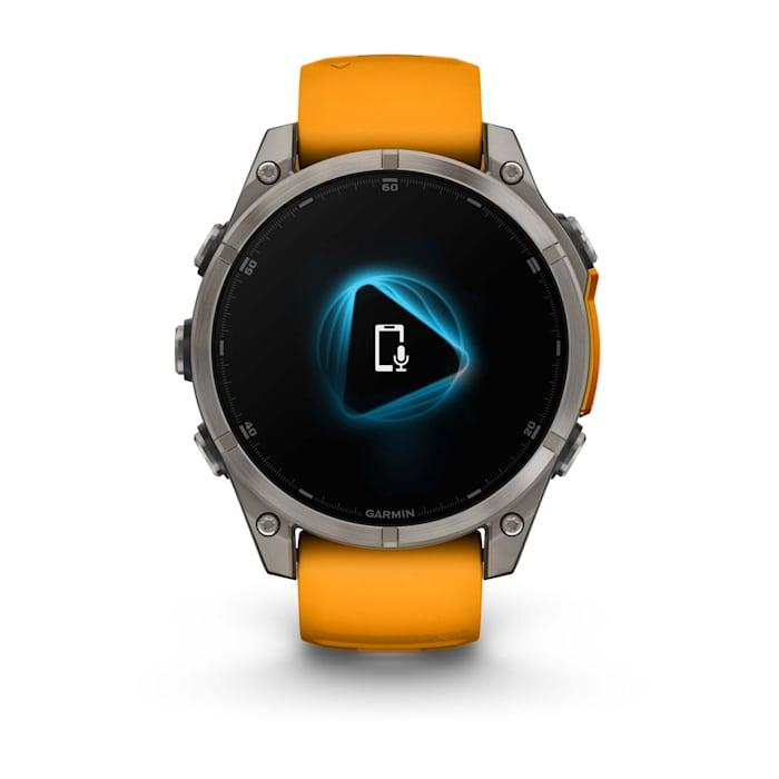 Fēnix® 8 - 47 mm, AMOLED, saphir, titane avec bracelet en silicone Spark Orange/Graphite