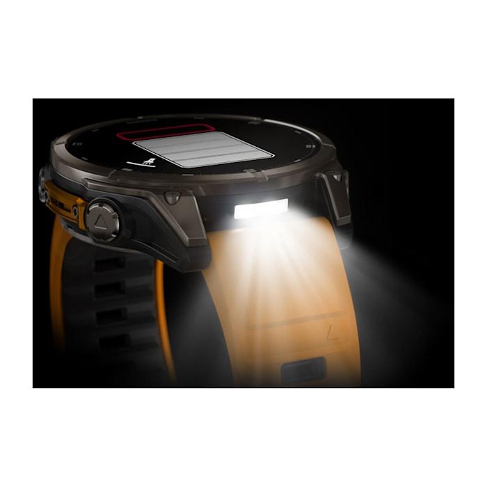 Fēnix® 8 - 47 mm, AMOLED, saphir, titane avec bracelet en silicone Spark Orange/Graphite