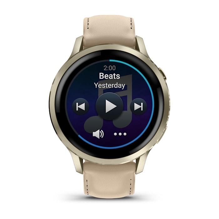 Venu® 4 – 41 mm, Lunar gold con cinturino in silicone Bone e cinturino in pelle Light Sand