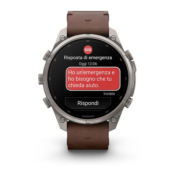 Fenix 9 Pro – inReach, 47mm, Titanio con cinturino in pelle Walnut - 010-04336-41