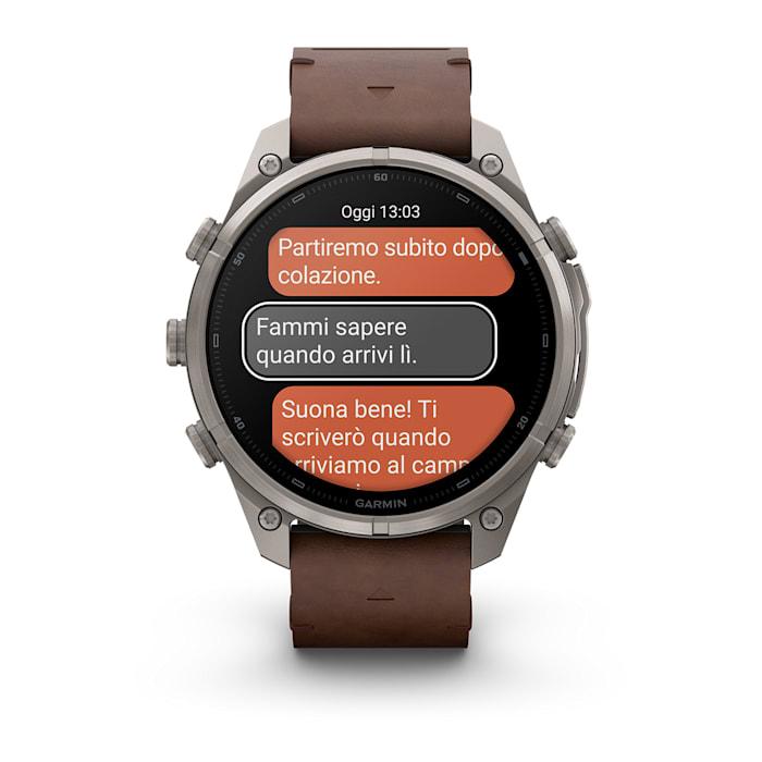 Fenix 9 Pro – inReach, 47mm, Titanio con cinturino in pelle Walnut - 010-04336-41