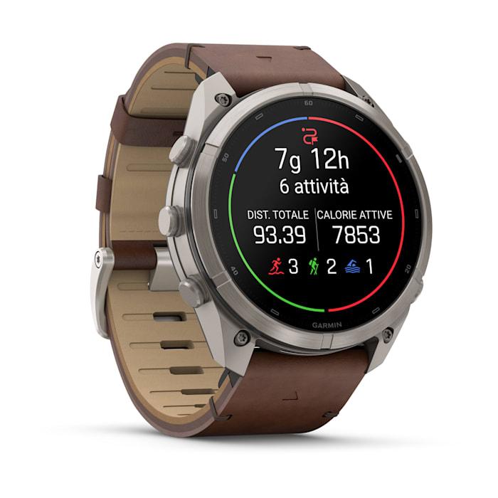 Fenix 9 Pro – inReach, 51mm, Titanio con cinturino in pelle Walnut - 010-04337-41