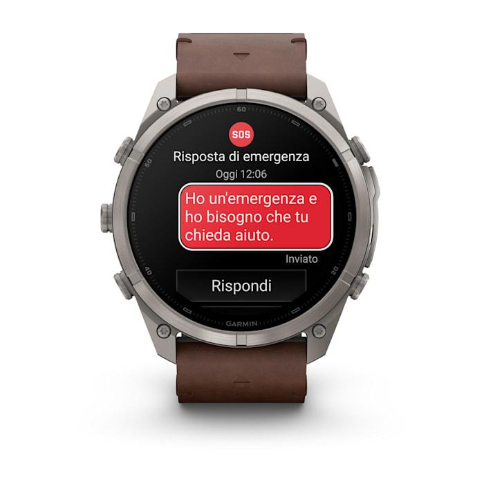 Fenix 9 Pro – inReach, 51mm, Titanio con cinturino in pelle Walnut - 010-04337-41