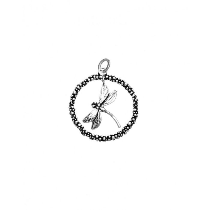Charm libellula grande perlage