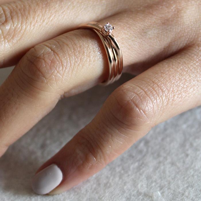 Filodellavita 3-strand Rose Gold with Colorless Diamond