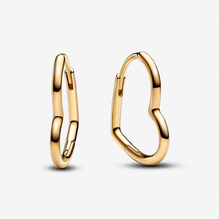 Boucles d'oreilles créoles asymétriques en forme de cœur