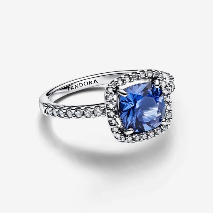 Grand anneau lumineux carré bleu