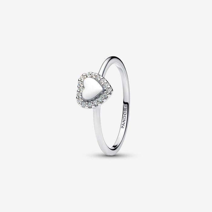 Bague Coeur et Pavé à graver