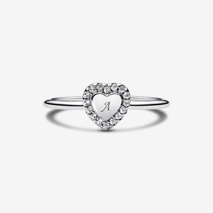 Bague Coeur et Pavé à graver