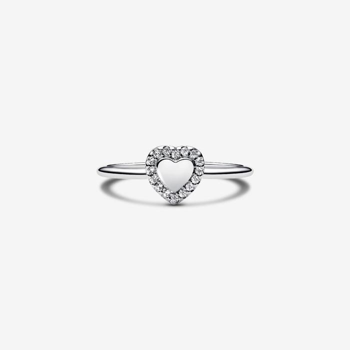 Bague Coeur et Pavé à graver