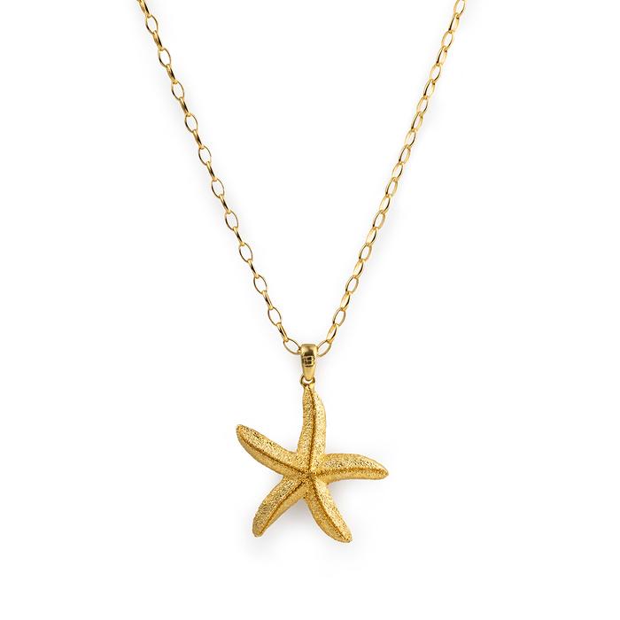 Gold Starfish Necklace Nude