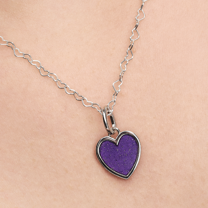 Charm Pendente Cuore Viola da incidere
