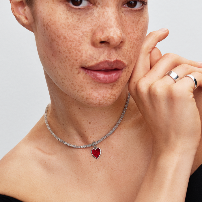 Charm Pendente Cuore Rosso da incidere