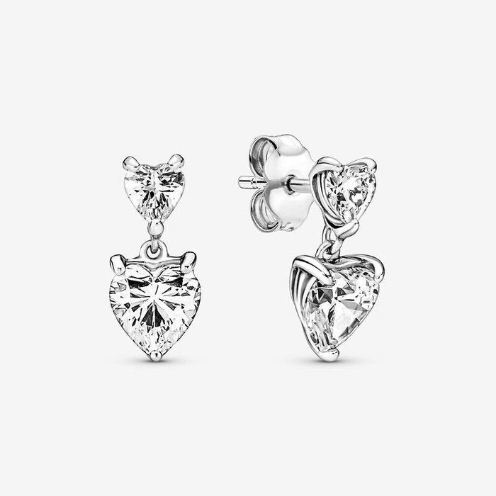 Two Hearts Pendant Earrings