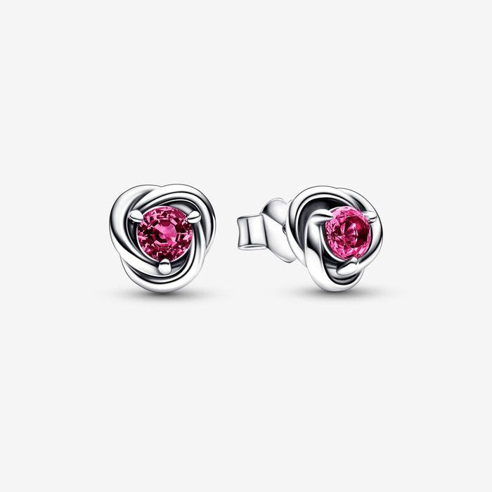 Boucles d'oreilles créoles éternelles Octobre rose