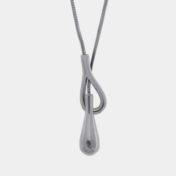Collana in Acciaio intrecciato con goccia