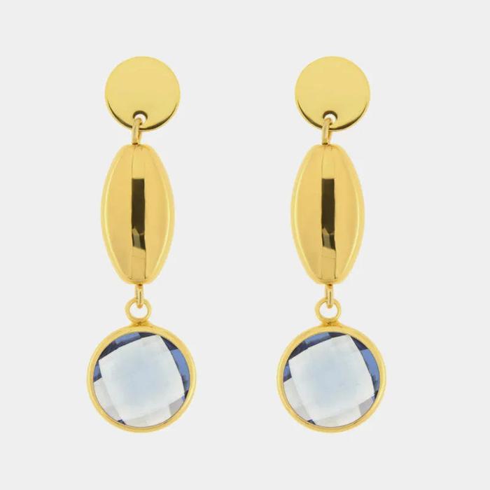 Orecchini in Metallo con cristalli blu