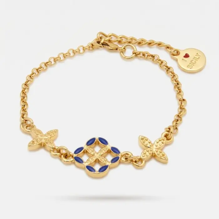 Bracciale in Metallo maiolica blu