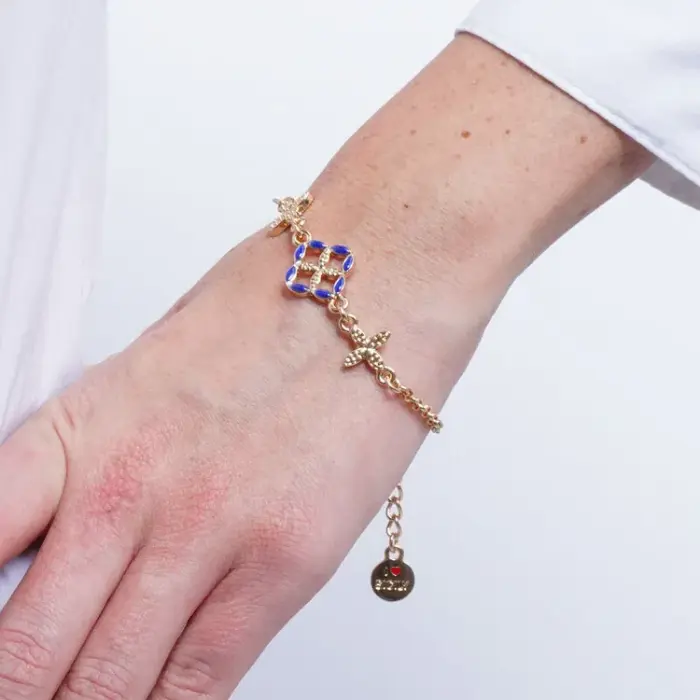 Bracciale in Metallo maiolica blu