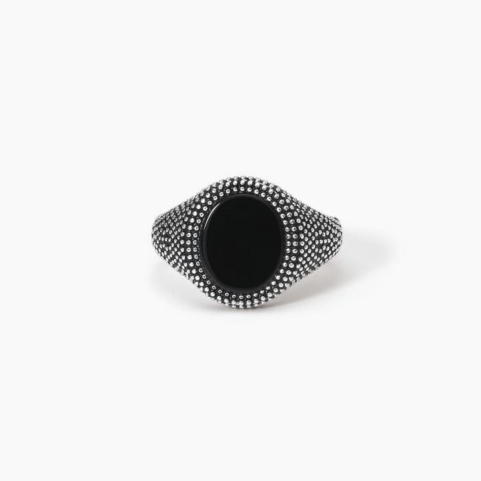 Anello chevalier con agata nera MASCALZONE