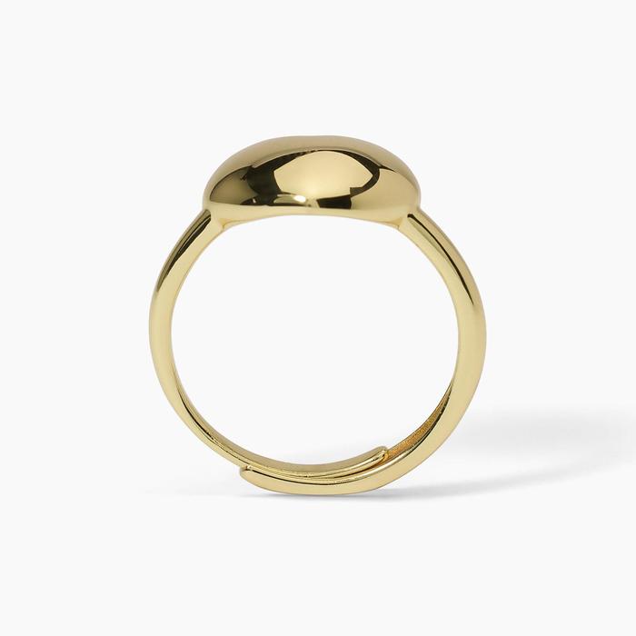 Chevalière avec cœur en argent plaqué or DON'T SAY LOVE