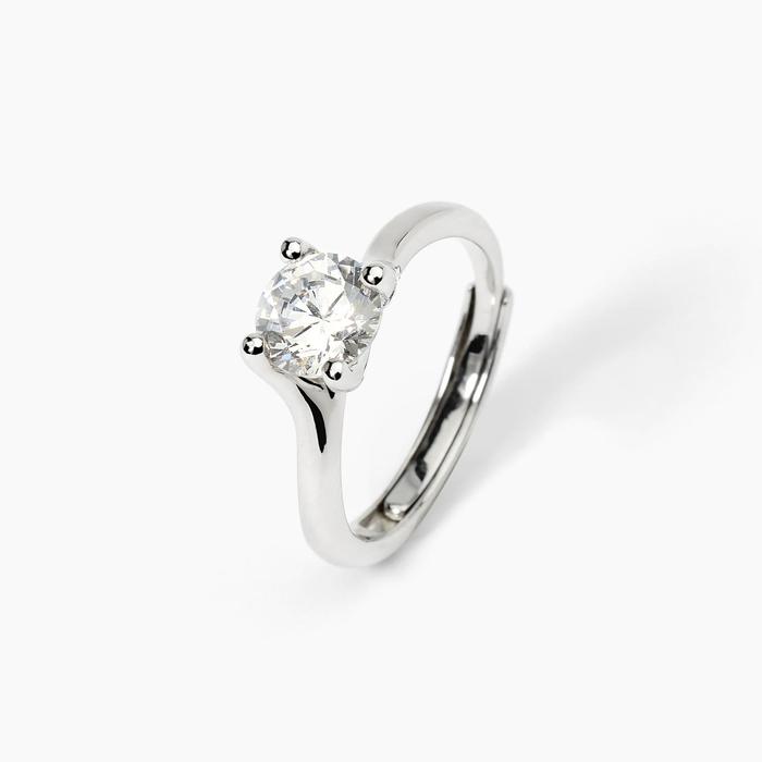 Bague solitaire en argent avec zircone SOLITAIRE