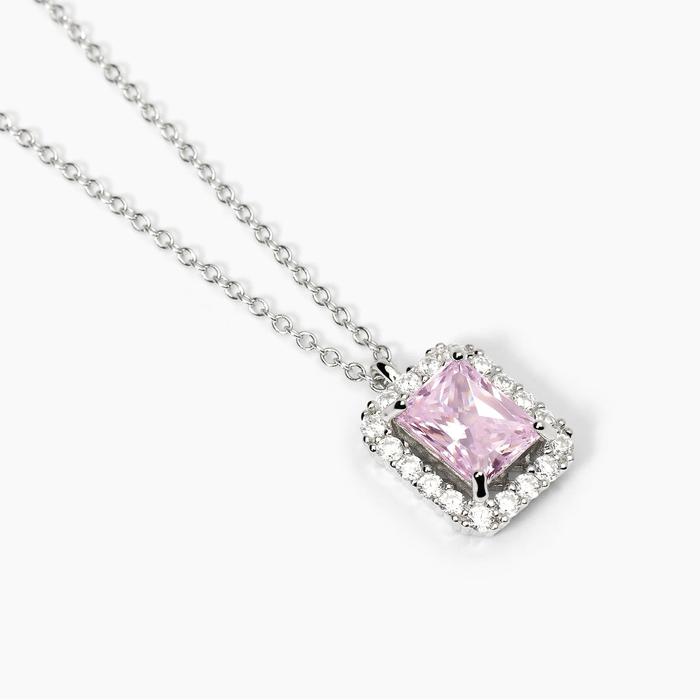 Collier ras du cou en argent avec zircon rose INFINITE DESIRE