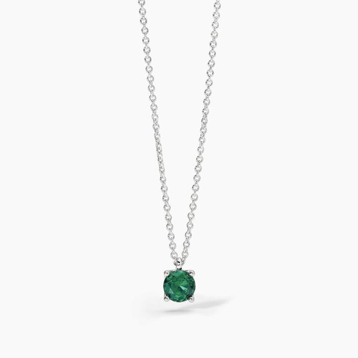 SHINY Synthetic Emerald Silver Choker
