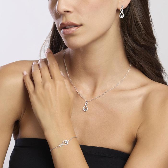 ENDLESS Infinity and Aquamarine Silver Earrings