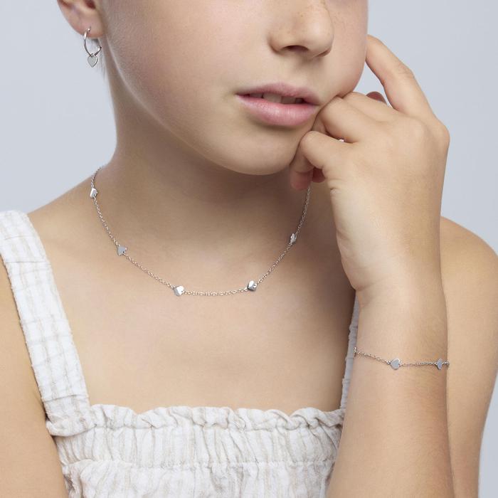 Bracelet en argent avec coeurs MON AMOUR