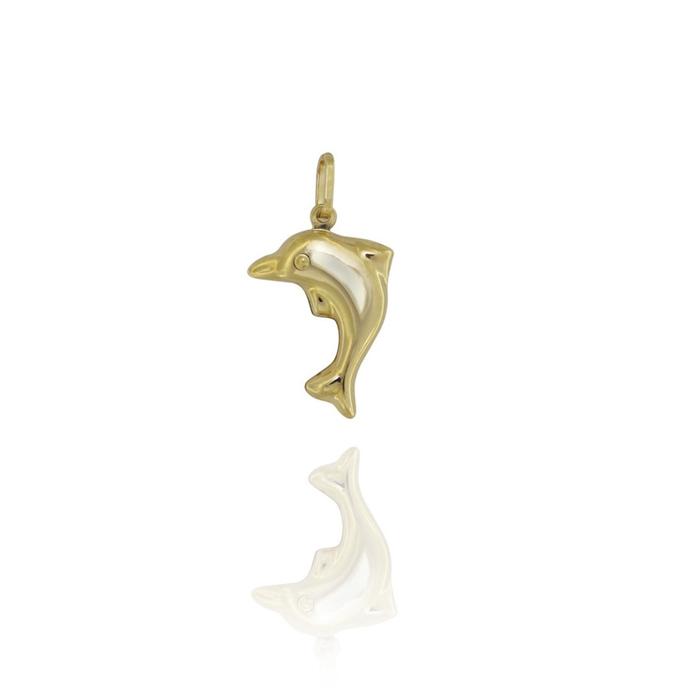 Pendentif dauphin en or véritable