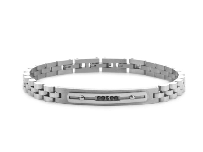 BRACCIALE ACCIAIO E ZIRCONI