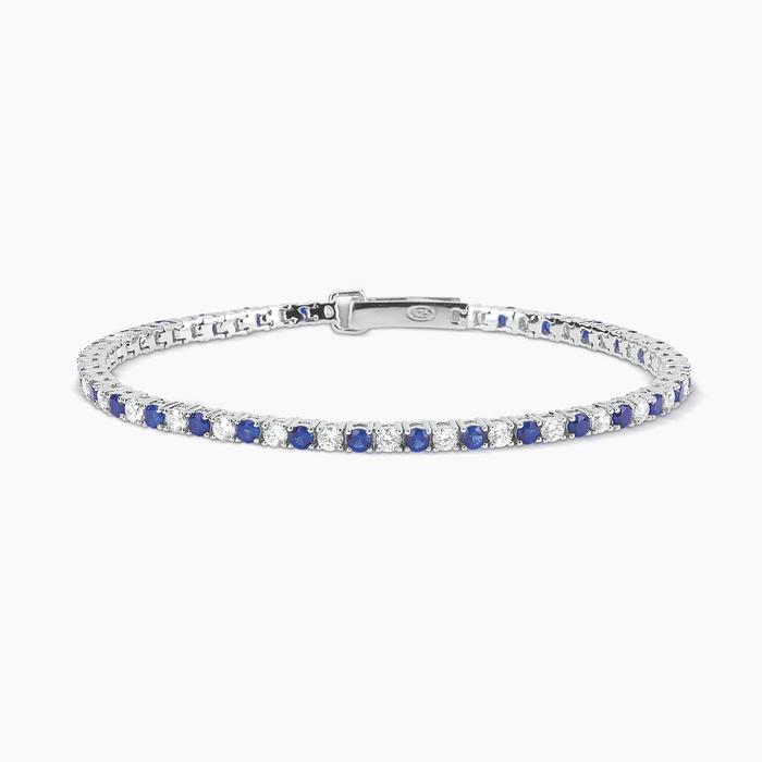 Bracciale tennis con zaffiri sintetici Tennis Club