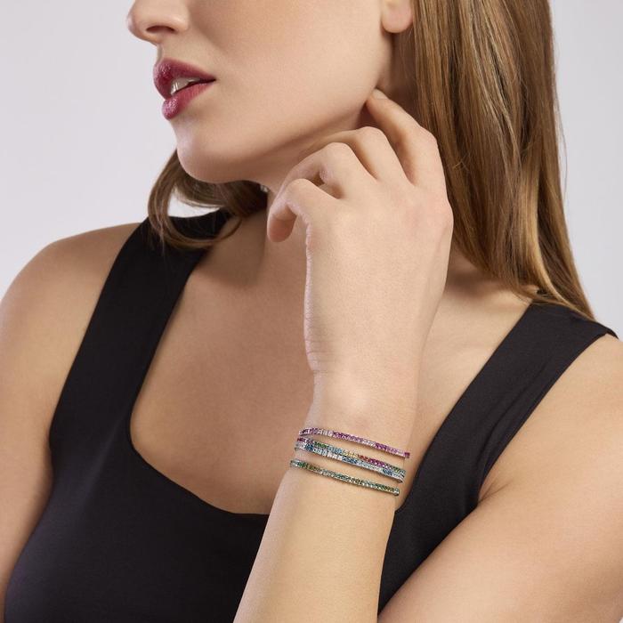 Bracciale tennis con zirconi multicolor blu Tennis Club