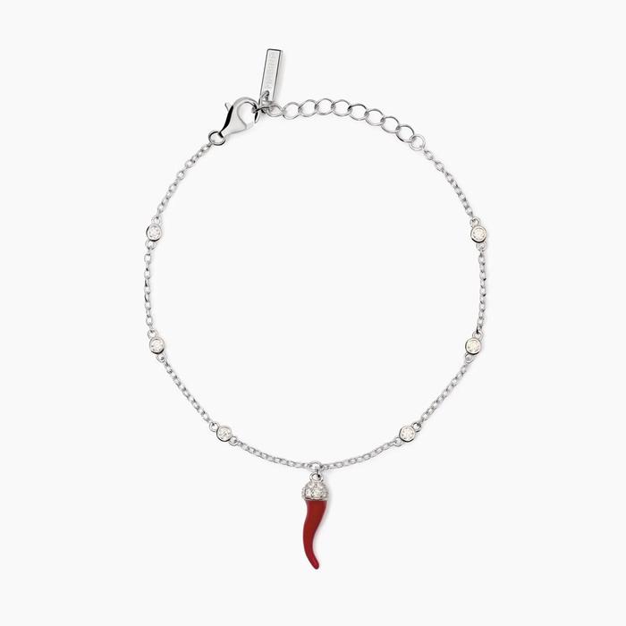 Bracelet en argent et corne émaillée Over the Luck