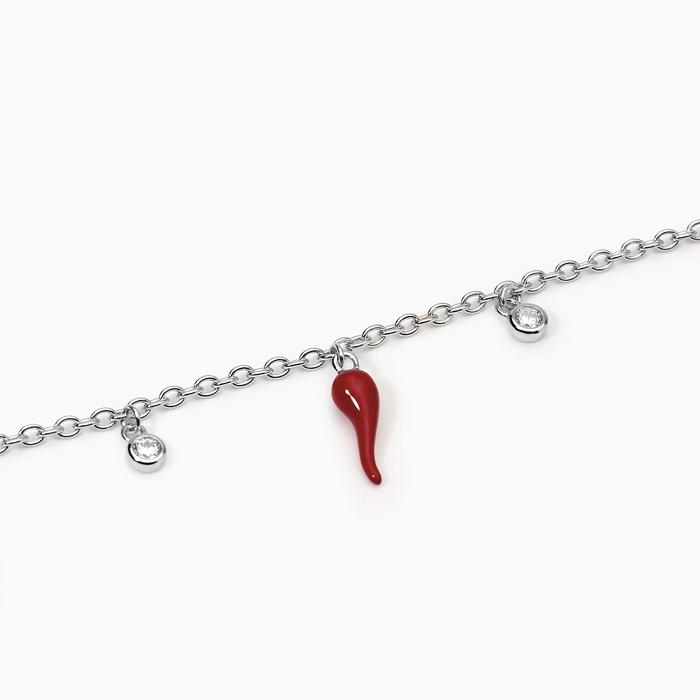 Bracciale in argento con ciondoli cornetto Over the Luck