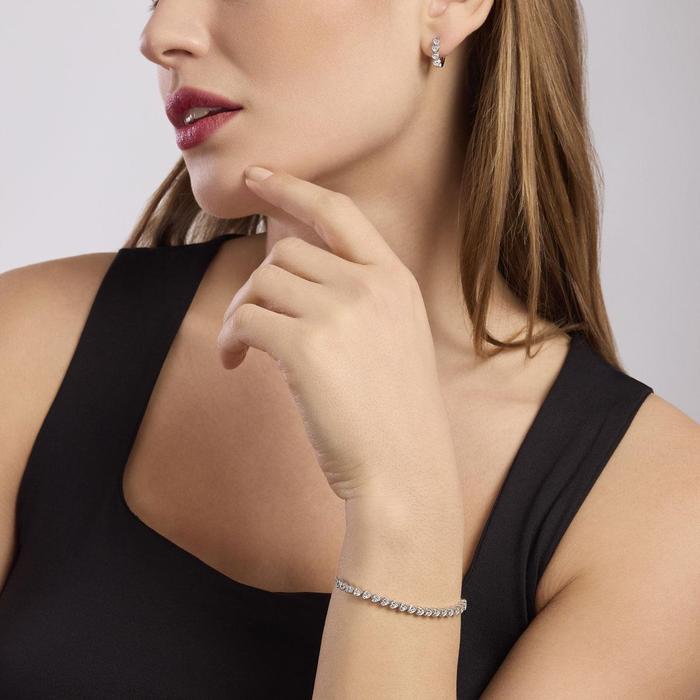 Bracciale con tennis di zirconi taglio cuore Pensiero Stupendo