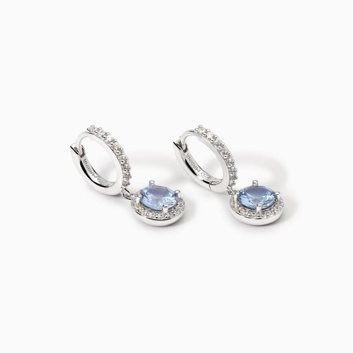 Boucles d'oreilles pendantes en aigue-marine synthétique Revival