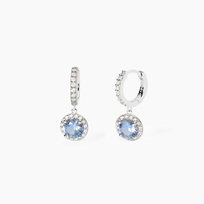 Boucles d'oreilles pendantes en aigue-marine synthétique Revival