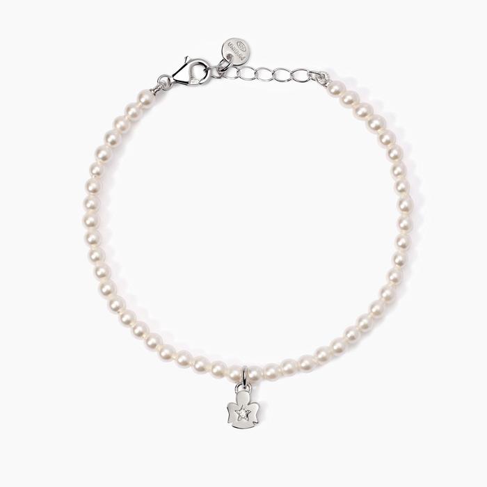 Bracelet Bébé Ange avec Petit Ange et Perles de Coquillage