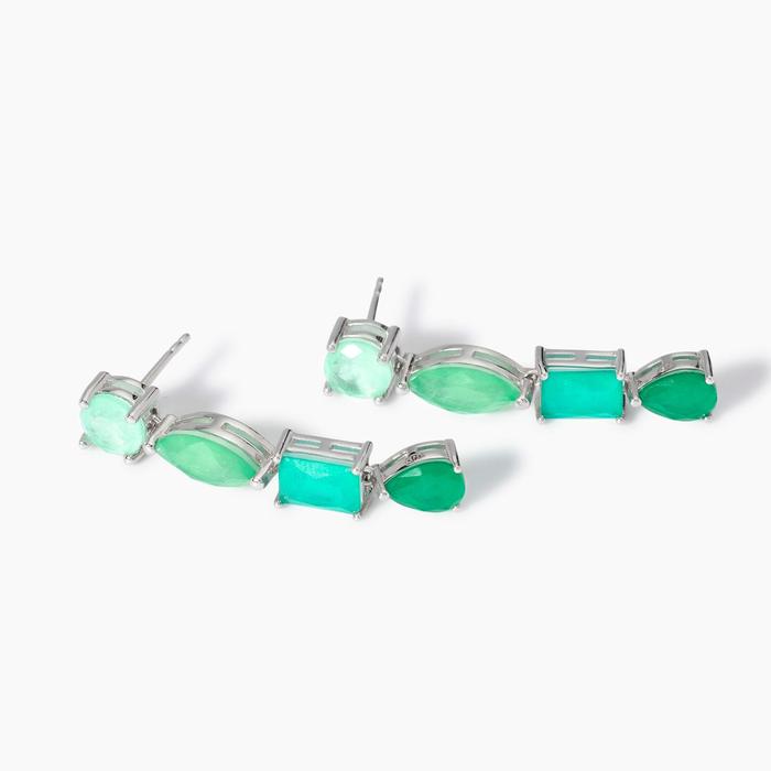 Boucles d'oreilles en verre fusionné vert Santorin