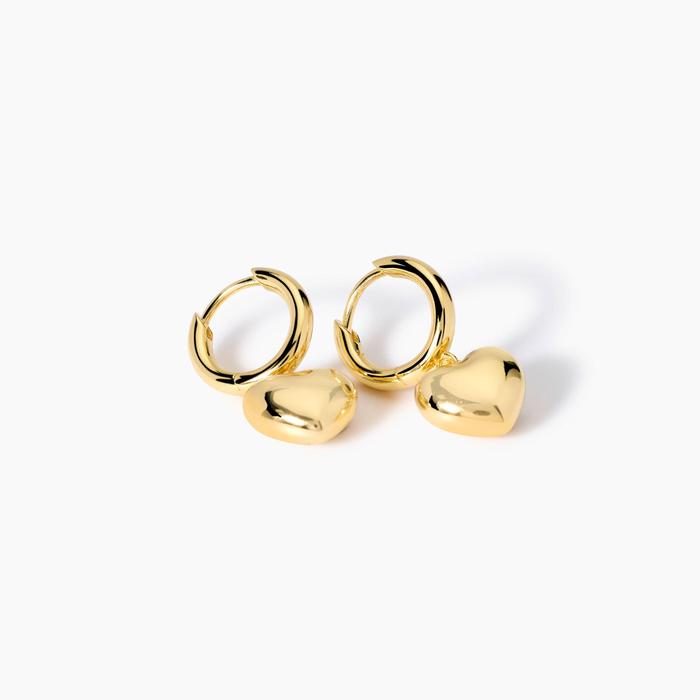 Boucles d'oreilles en plaqué or avec cœur