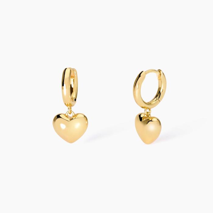 Boucles d'oreilles en plaqué or avec cœur