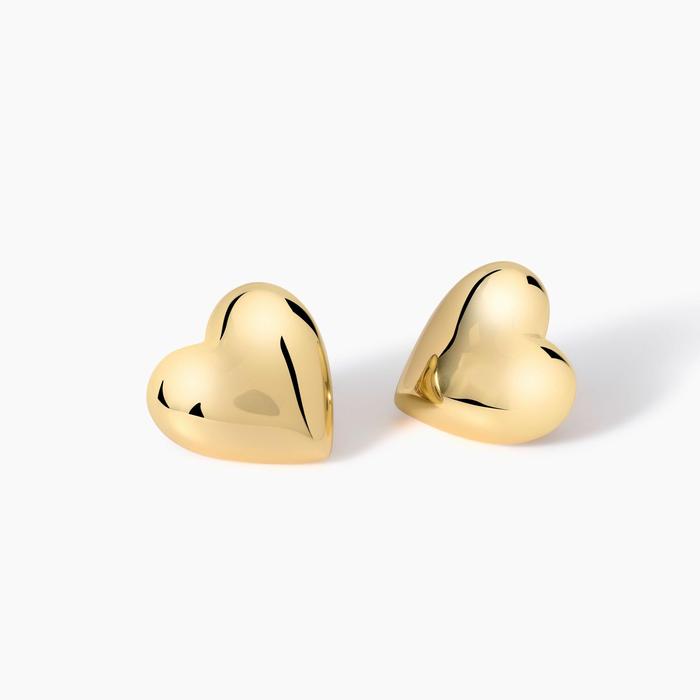 Boucles d'oreilles en plaqué or avec cœur « Don't Say Love »