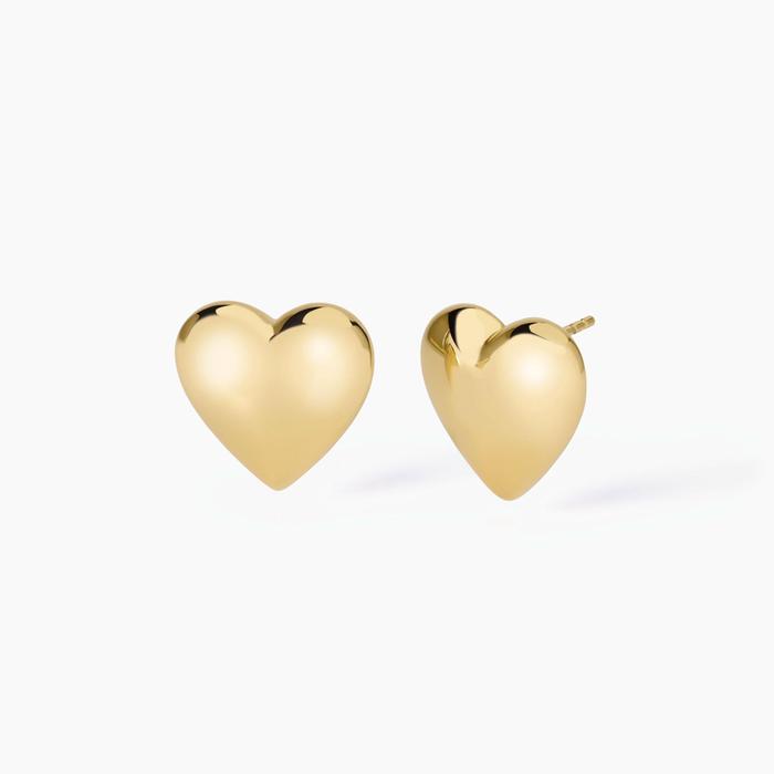 Boucles d'oreilles en plaqué or avec cœur « Don't Say Love »