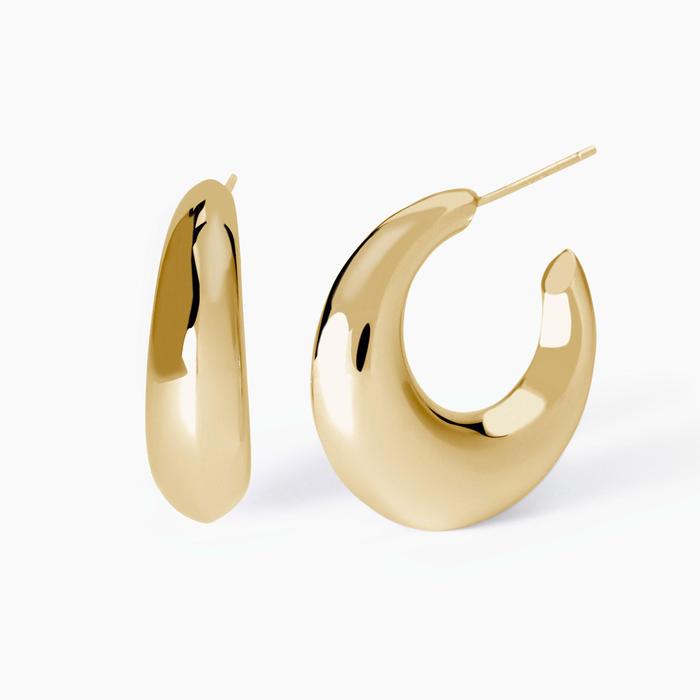 Boucles d'oreilles croissant de lune plaquées or Luce