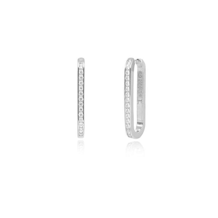 BOUCLES D'OREILLES OVALES AVEC PIERRES