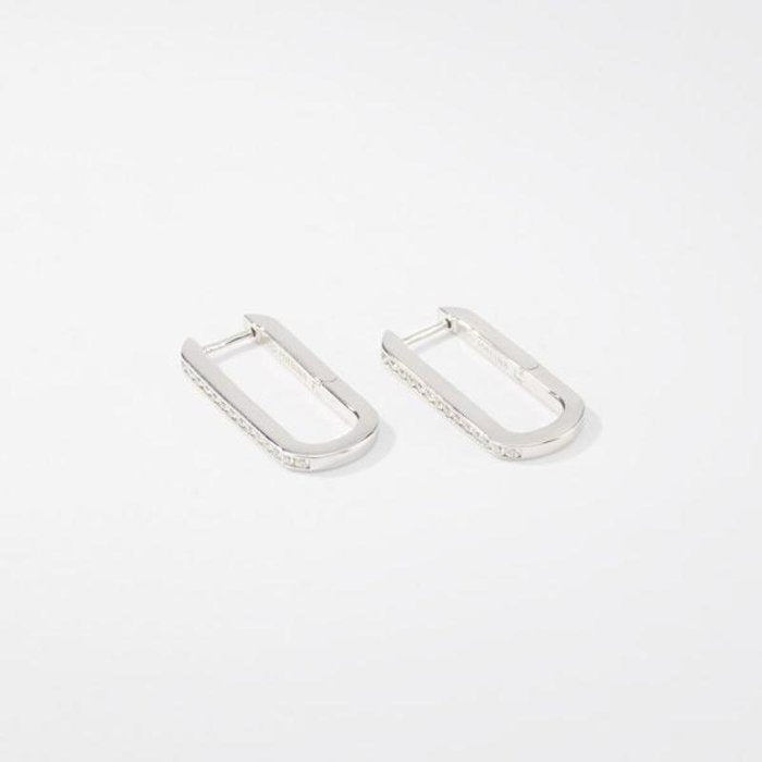 BOUCLES D'OREILLES OVALES AVEC PIERRES