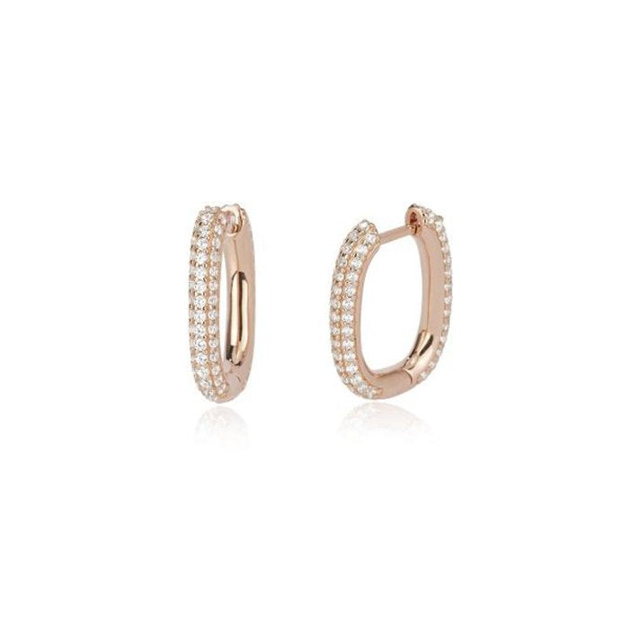 BOUCLES D'OREILLES OVALES AVEC PIERRES
