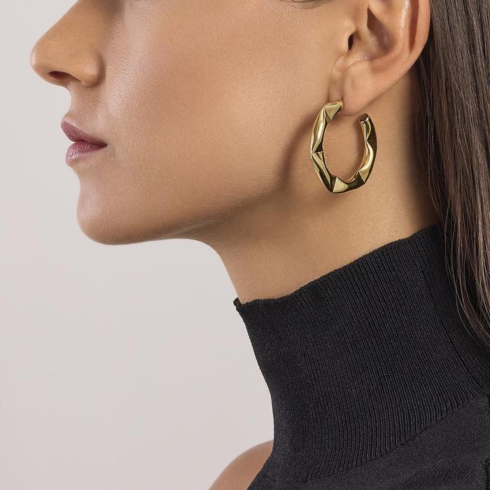 Golden polygon earrings